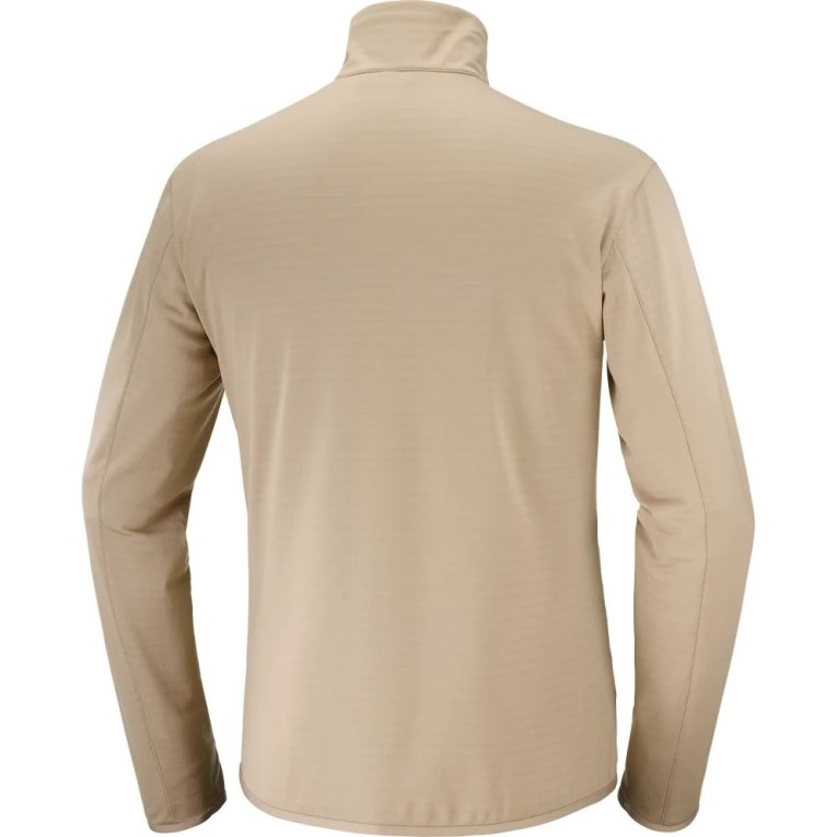 Beige Salomon Essential Lightwarm Half Zip Men's Sweatshirt | IE DS0143